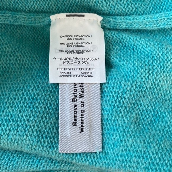 J Crew New! Wool Blend High Low Tunic Turtleneck Sweater Long Sleeve Turquoise - Picture 8 of 15